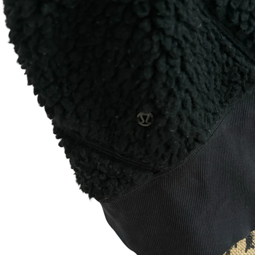 Lululemon Scuba Oversized Sherpa 1/2 Zip Pullover Black Hooded Size XS/Small - Picture 5 of 9